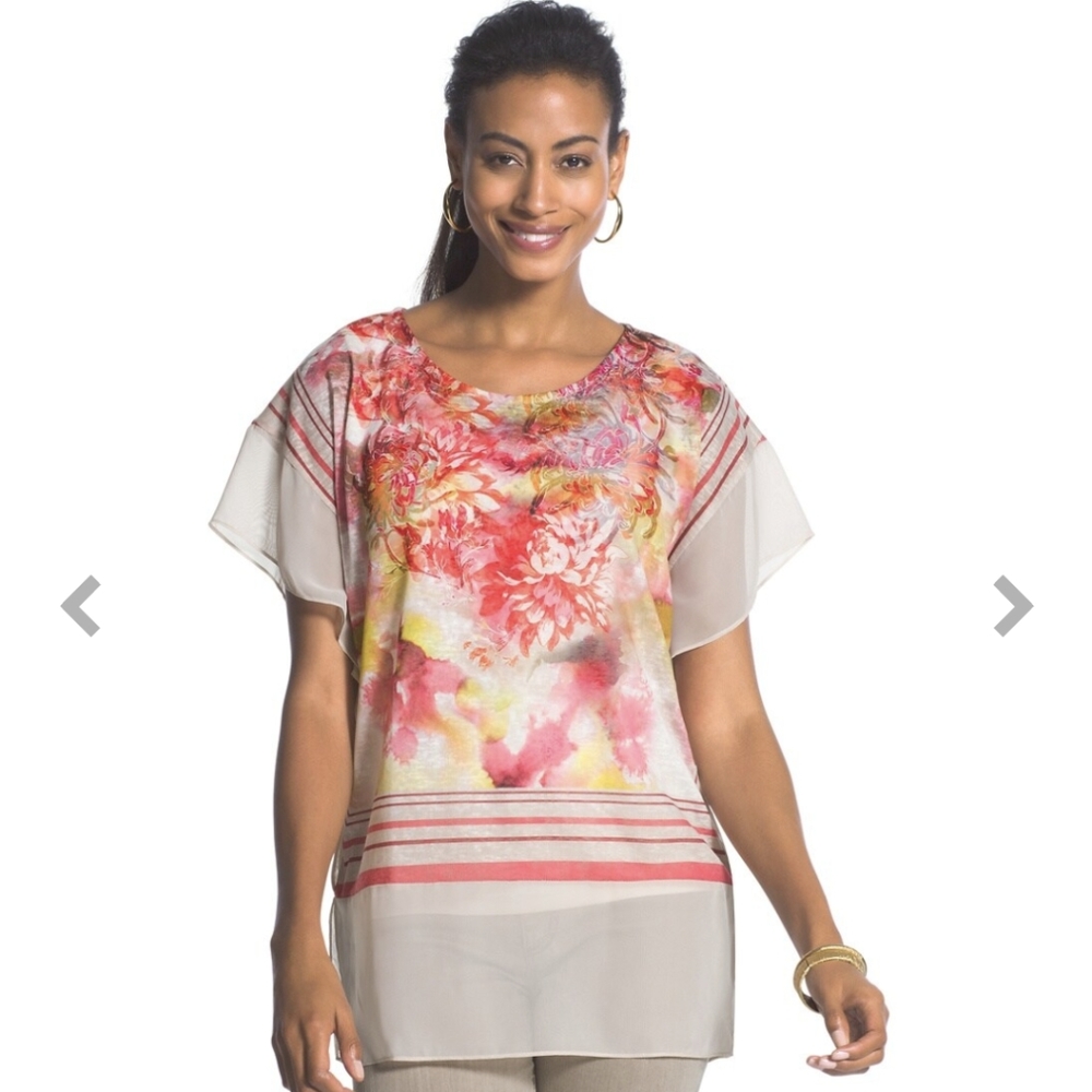 Chico's Fiona Flutter Blouse